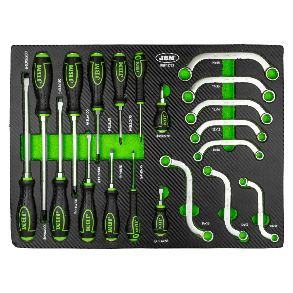 15733_01.webp JBM -Go-Through Screwdriver, “C” & “S” Wrench Set – EVA Tray