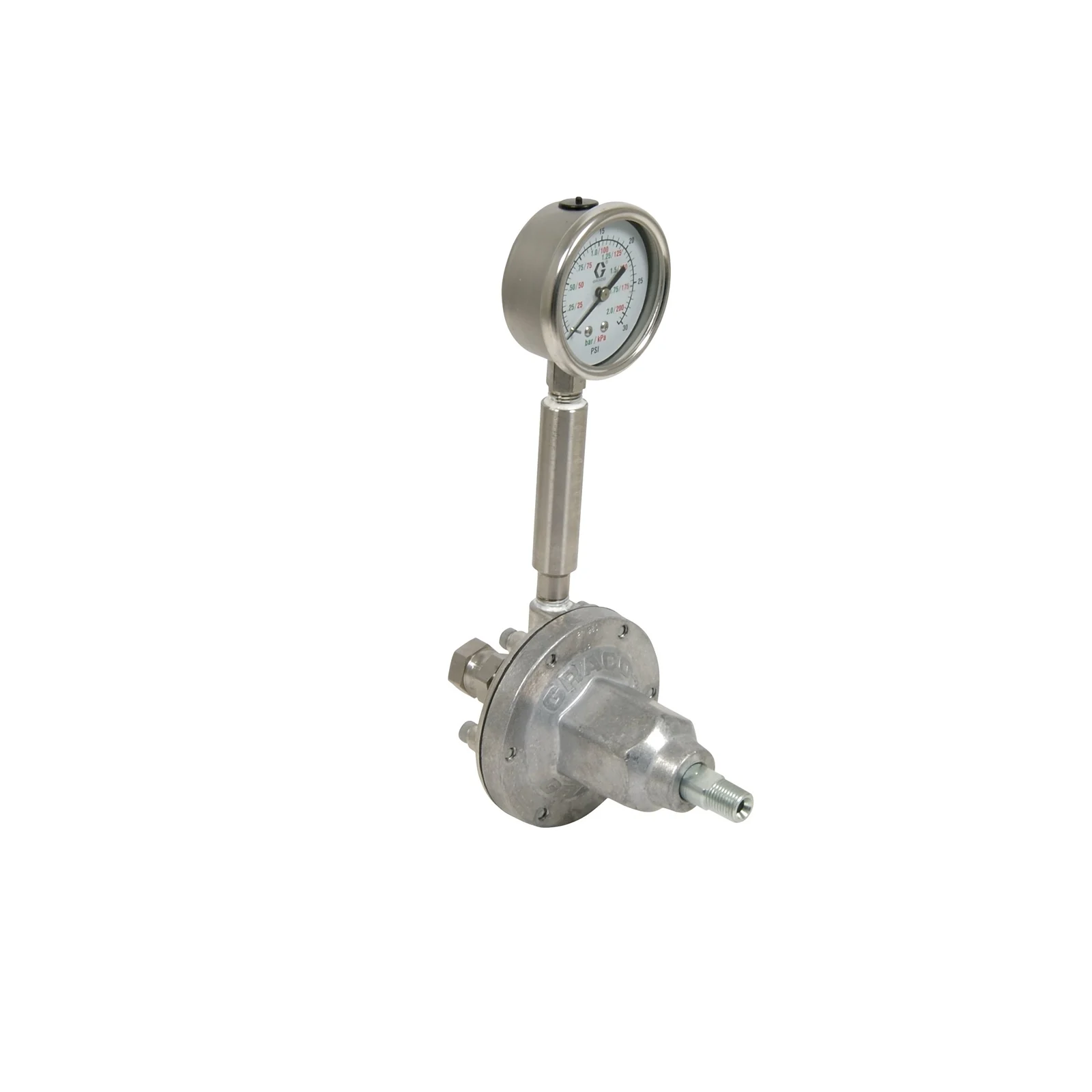 Low Pressure Fluid Regulator, 250 Max PSI, 3.0 GPM, SST, Air Type, 3/8 (f) x 3/8 (f), 1/4 (f) Port