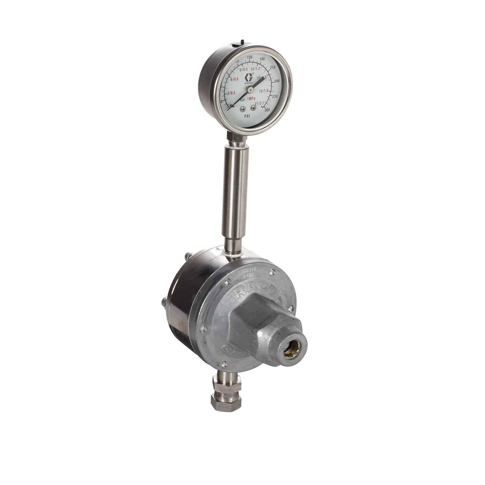 High Pressure Fluid Regulator, 3000 Max PSI, 3.5 GPM, SST, Spring Type, 3/8 (f) x 1/4 (f), 1/4 (f) Port