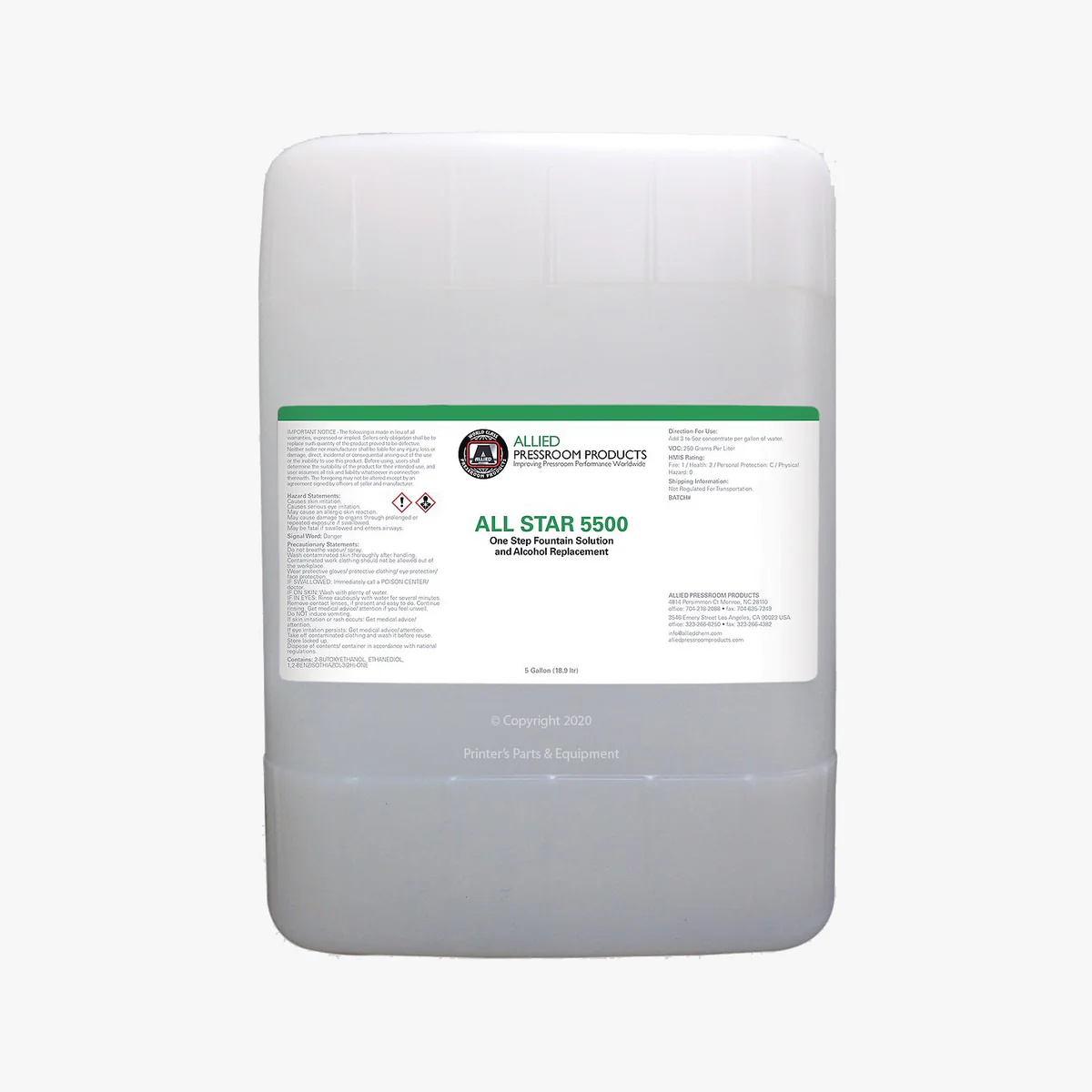 Allied All Star 5500 Fountain Solutions 810211E I 810211G