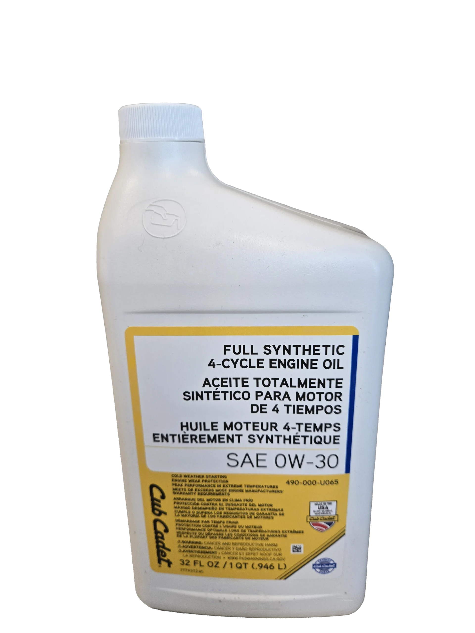 SAE 0W-30 Full Synthetic Engine Oil - 32 oz.