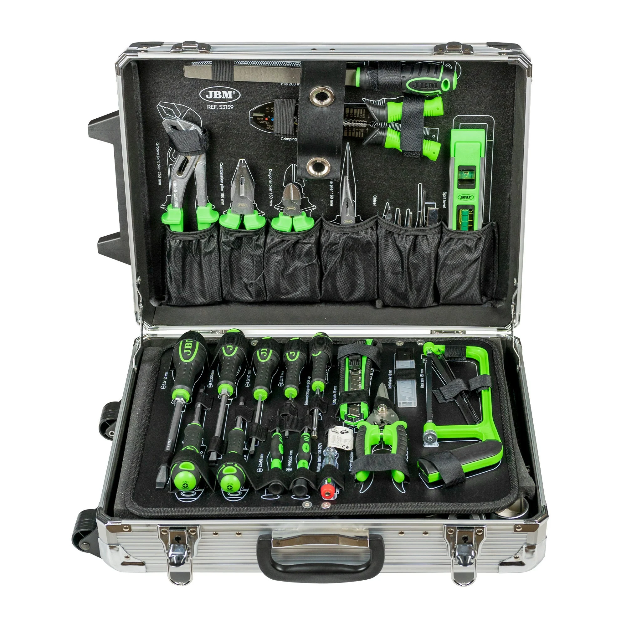 JBM -159-Piece Aluminium Tool Case – Zinc Finish