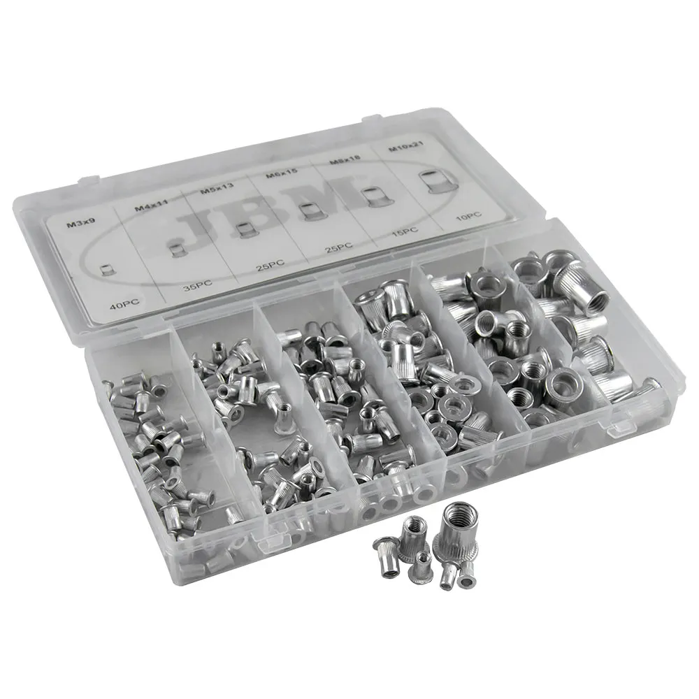 JBM -Aluminium Knurled Rivet Nut Assortment