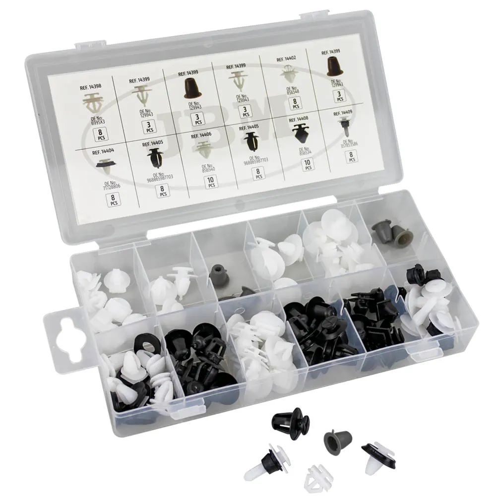 JBM -Clip Assortment – Peugeot/Citroën – 80 Pieces – Molding