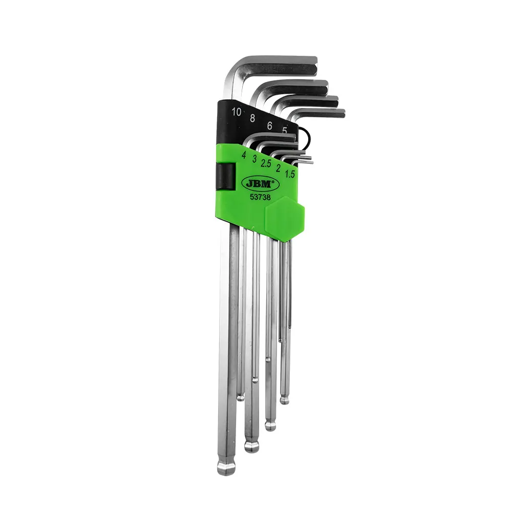 JBM -9-Piece Extra Long Hex Key Set with Round Tip