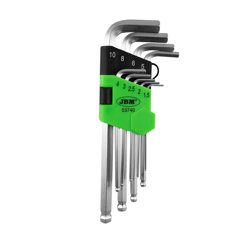 JBM -Hex Key Set – Long – Round Tip – 9 Pieces