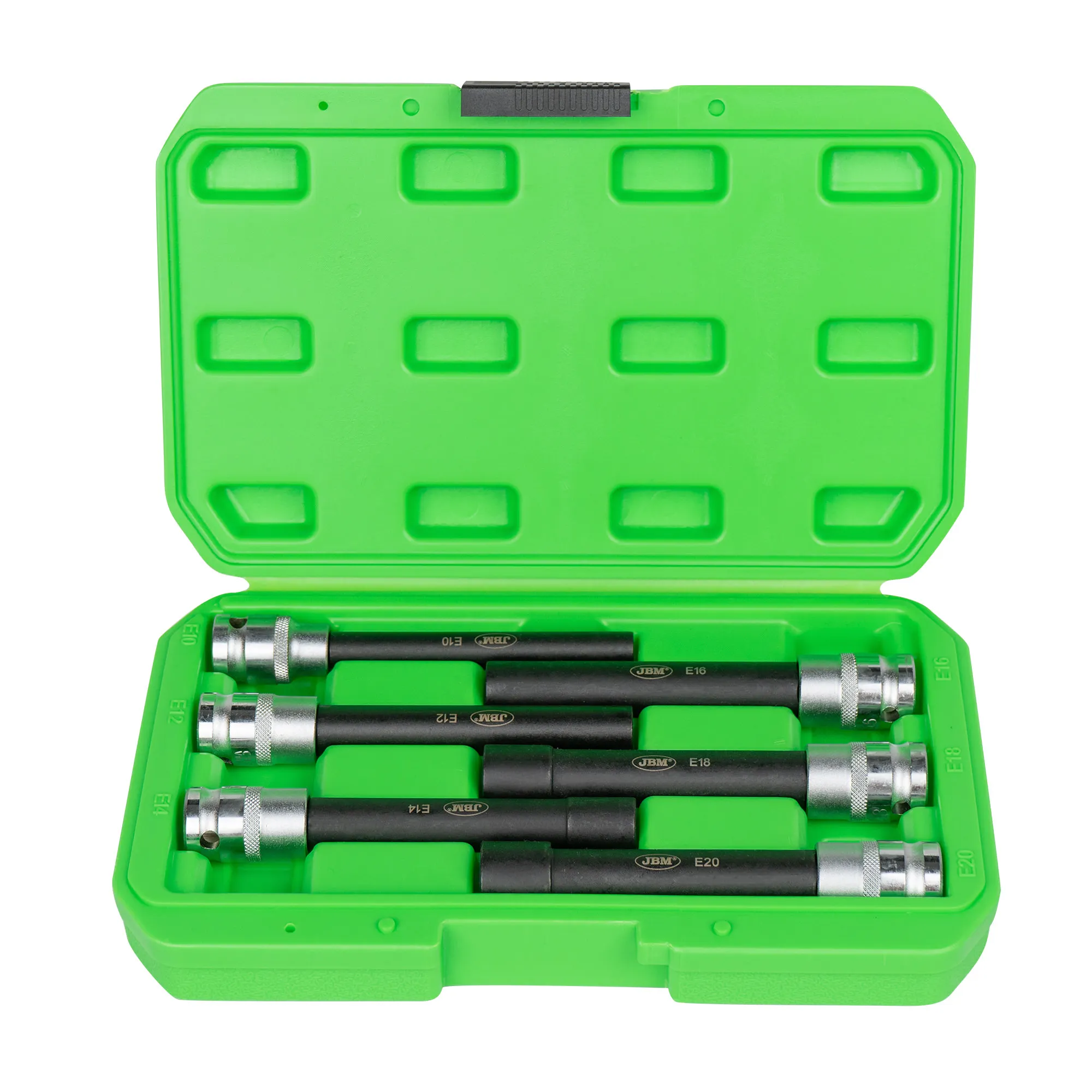 JBM -6-Piece 1/2" Torx Type E Extra Long – Zinc Finish