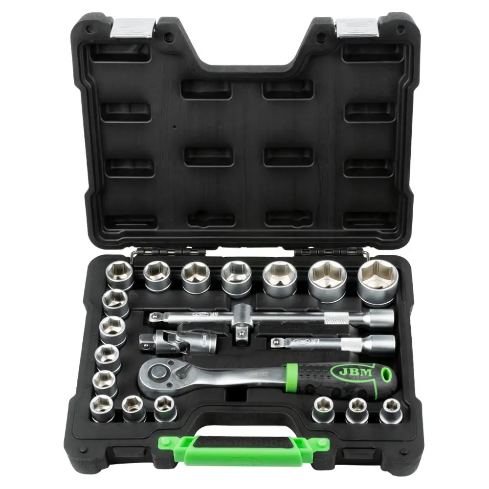 JBM -22-Piece Tool Case – 1/2" Hex Sockets – Zinc Finish