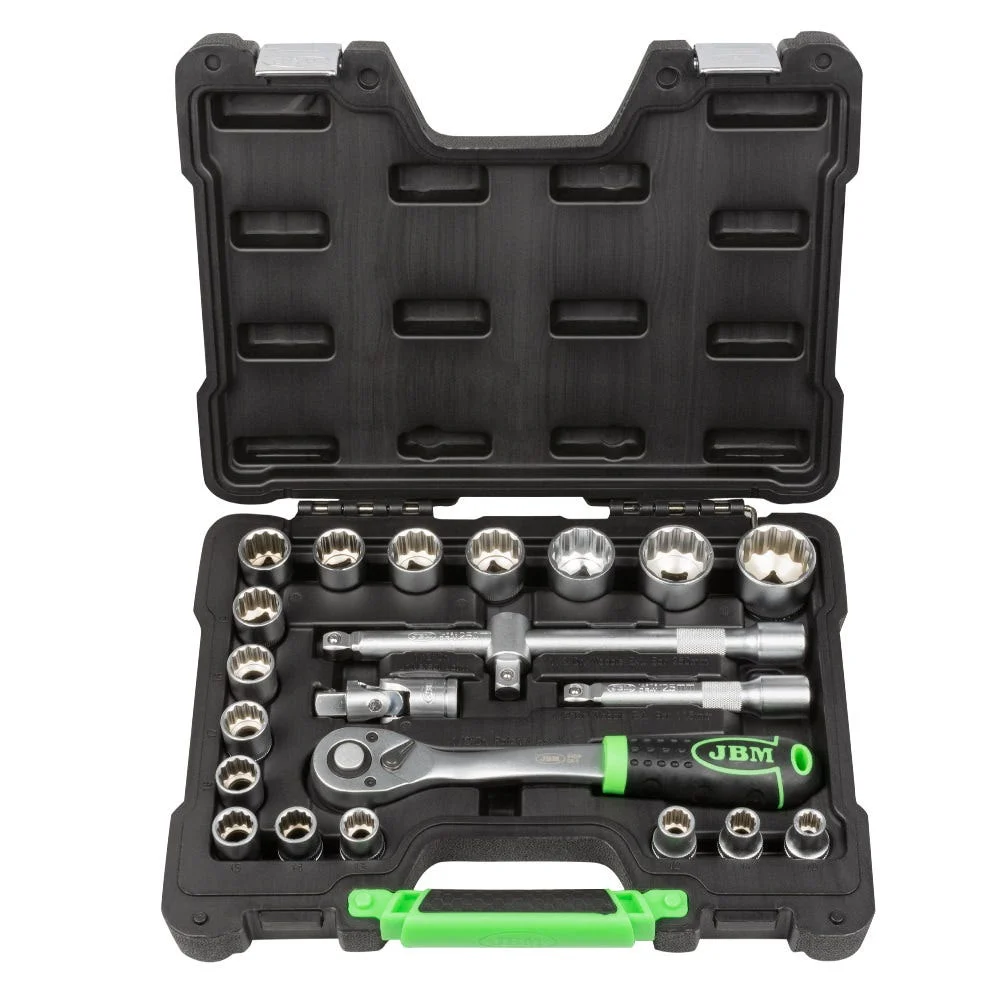 JBM -22-Piece Tool Case – 1/2" Drive – Zinc Finish