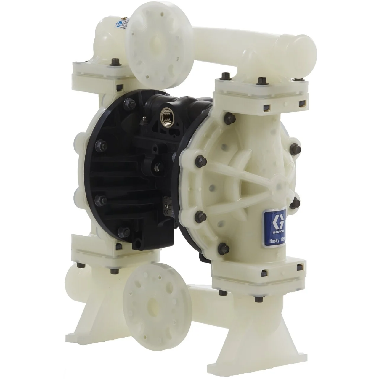 Husky 1050 PP Pump, Center Flange, PP Center Section, PP Seats, PTFE Balls & PTFE Diaphragm