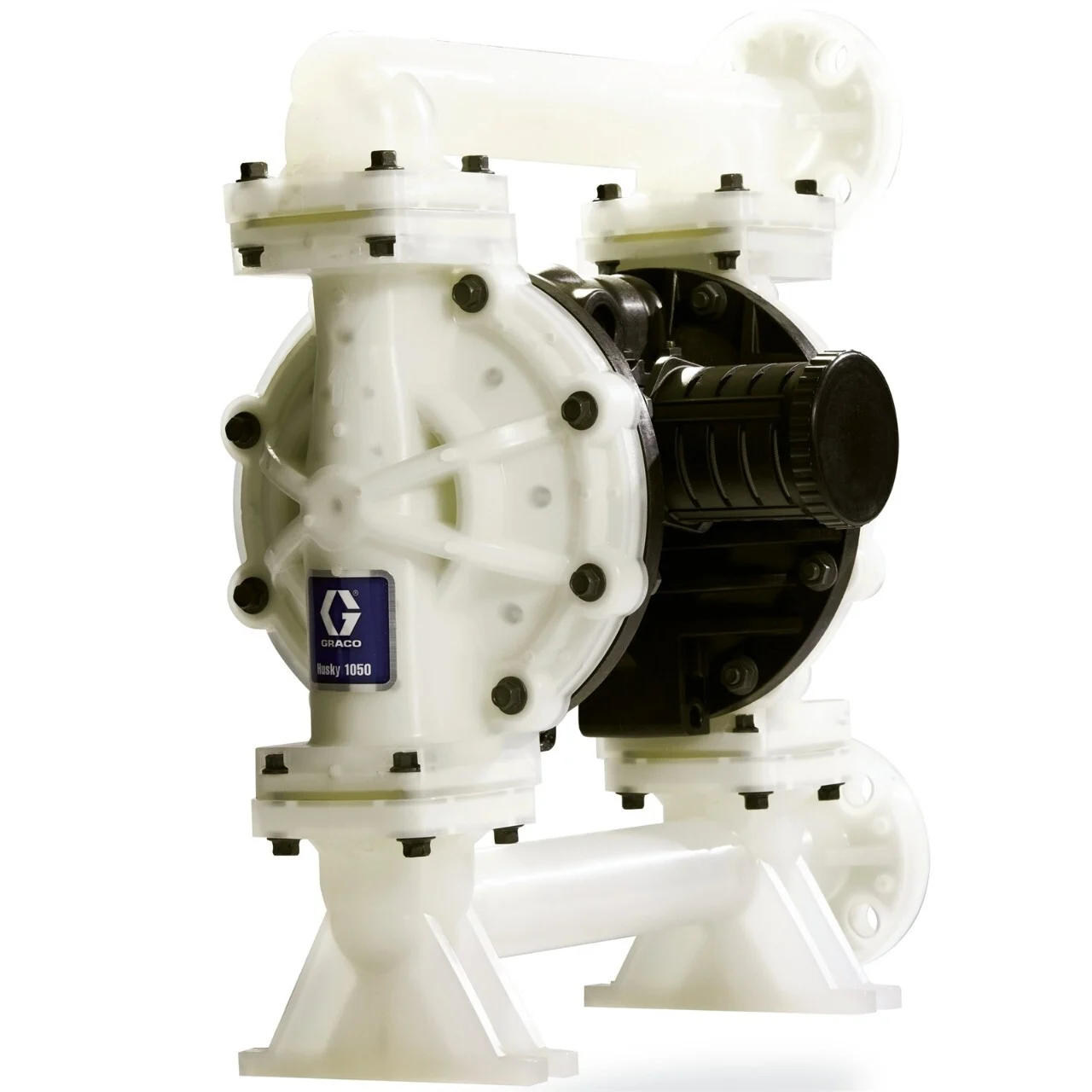 Husky 1050 PP Pump, End Flange, PP Center Section, PP Seats, PTFE Balls & PTFE Diaphragm