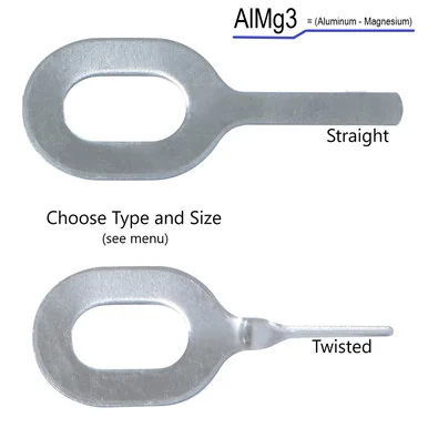 AlMg3Aluminum Dent Pulling Rings Keys - Straight & Twisted