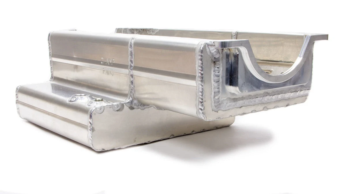 SBC Alm Oil Pan 8qts 7in Deep w/Kickout - Champ Pans PRO1100KO