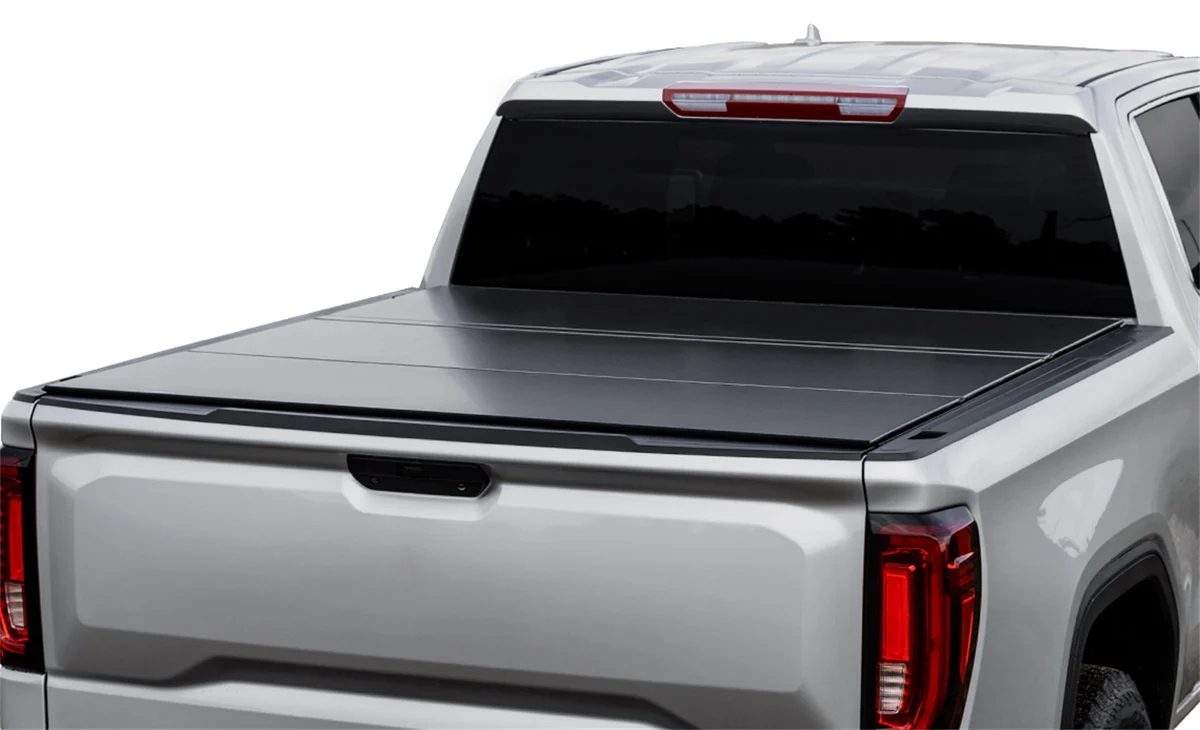 LOMAX™ Hard Tri-Fold Cover; Matte Black Finish; Split Rail; - ACI B1020069