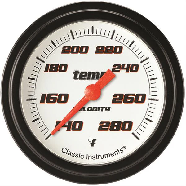 CLAVS326WBLF-04_1200x1200.webp Velocity White Temperatu re Gauge 2-5/8 Full Swee - Classic Instruments VS326WBLF-04