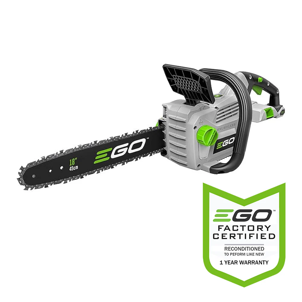 CS1800-FC.webp EGO Power+ CS1800-FC 18" 56-Volt Cordless Chainsaw Reconditioned (Battery and Charger Not Included)