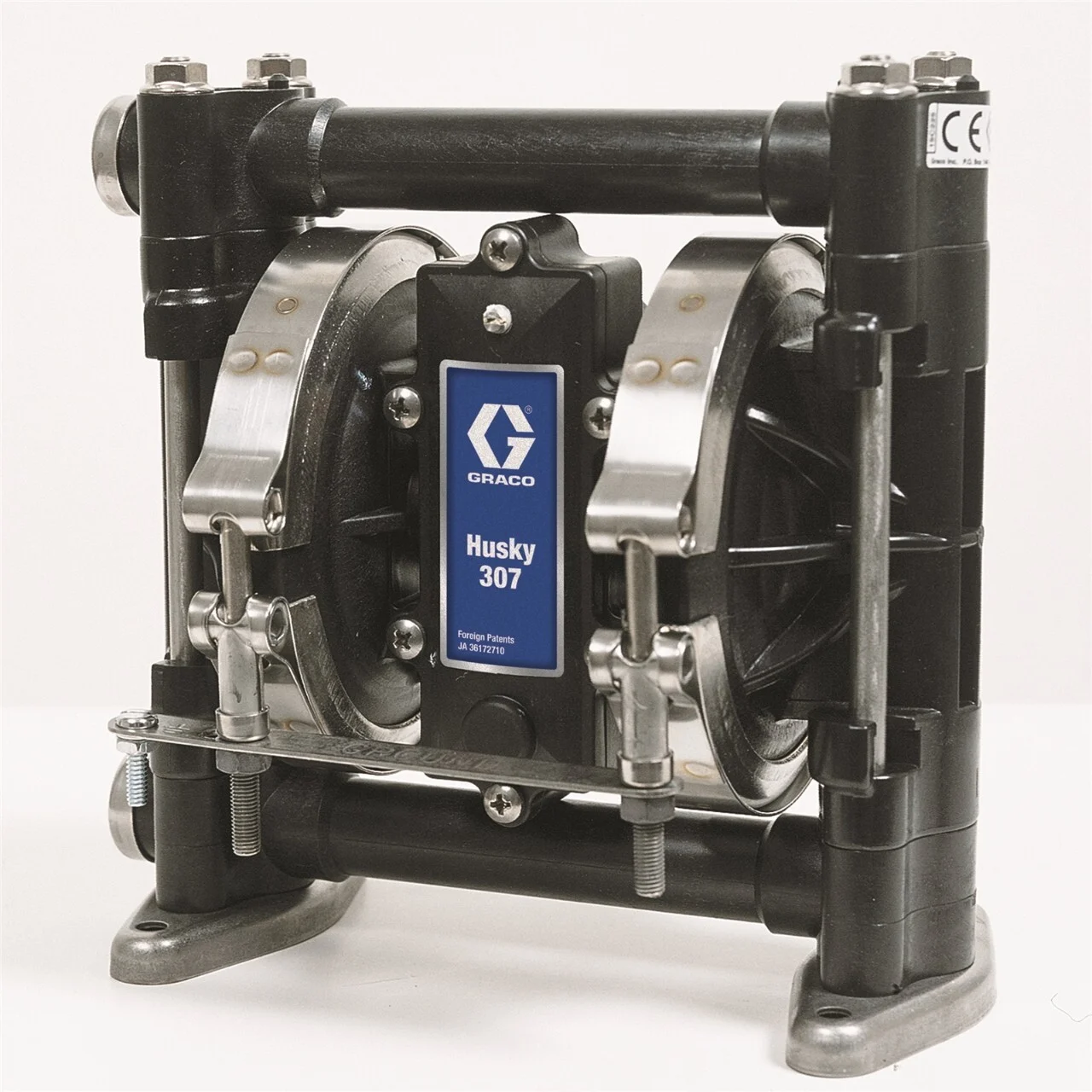 Husky 307 AC 3/8" NPT Standard Pump, PP Center Section, AC Seats, PTFE Balls & PTFE Diaphragm