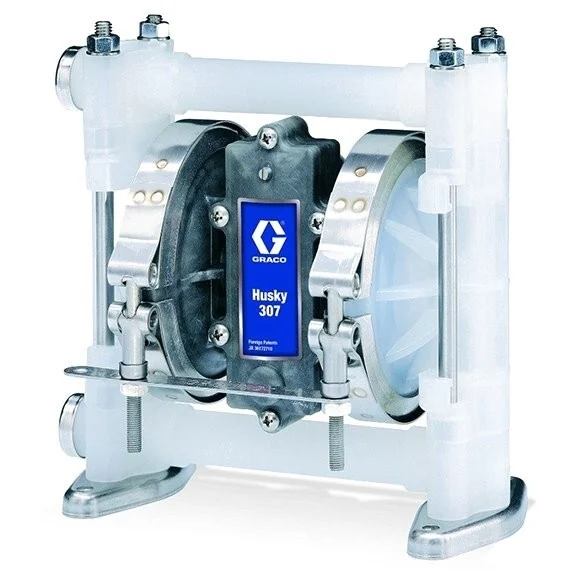 Husky 307 PP 3/8" NPT Standard Pump, PP Center Section, SS Seats, PTFE Balls & PTFE Diaphragm