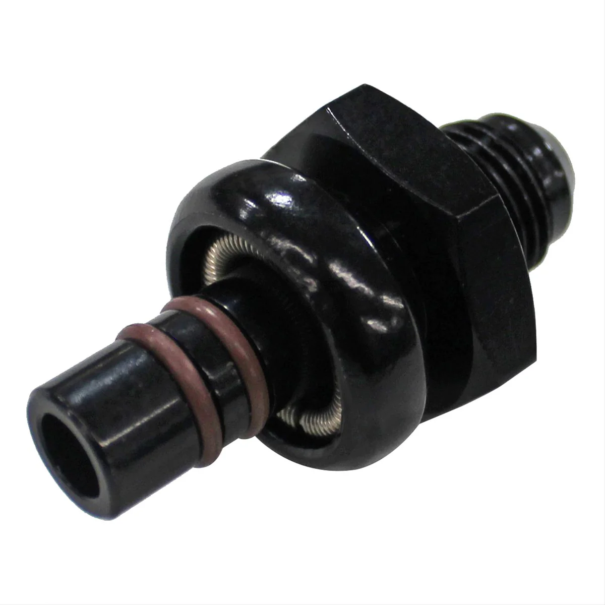 6an to Ford EFI .435 Shank Fitting Black - Fragola Performance Systems 491986-BL