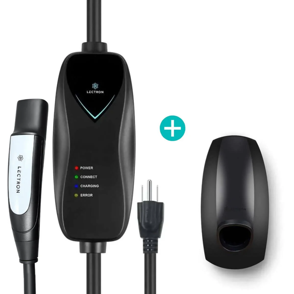 Lectron Portable Level 1 Tesla Charger + Charger Mount Bundle | 110V | 15 Amp | NEMA 5-15