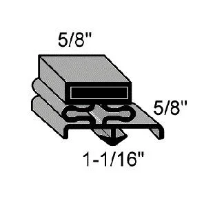 (J6-2) Beverage air 703-963D-02 Door gasket23" x 24"