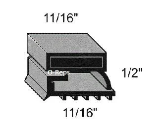 (M1-7) Traulsen 341-19775 Drawer gasket magnetic 11-1/2" x 23-1/2"