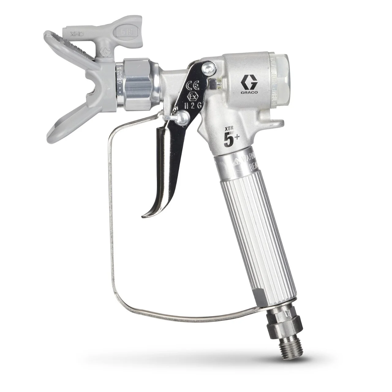 XTR5+ Airless Spray Gun, Round Handle, 2-Finger Trigger, XHD RAC Tip