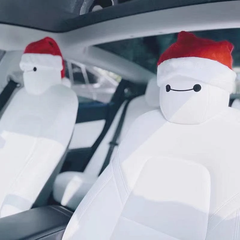 Baymax Smiley Seat Decals Stickers For All Tesla Model S, 3, X, Y & Cybertruck