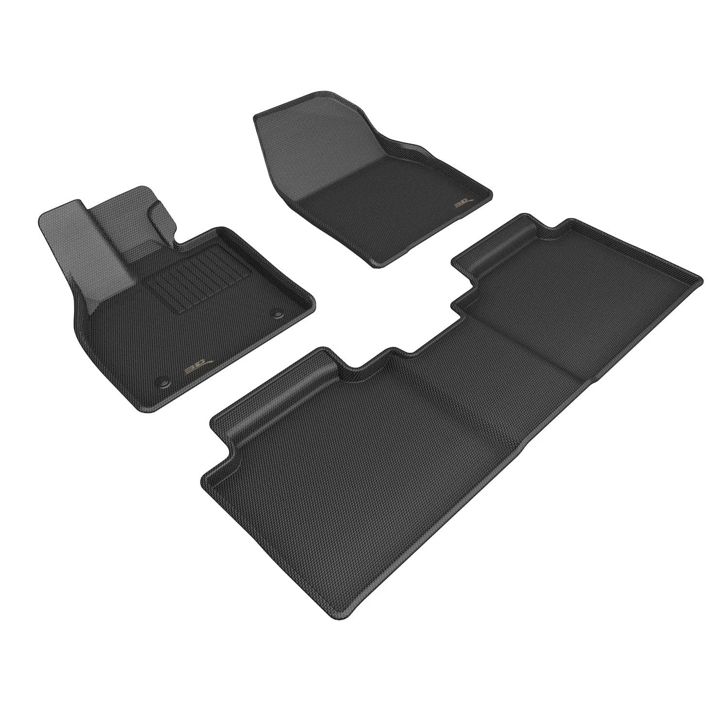 3D MAXpider Custom Fit All-Weather KAGU BLACK Series LHD Floor Mats For Subaru Solterra 5 SEAT 2023-2024