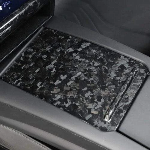 pimpmyev-fascias-genuine-forged-carbon-fiber-center-console-slide-cover-trim-for-model-x-gloss-2015-2021-29034143154373.webp Real Molded Gloss Forged Carbon Fiber Center Console Slide Cover Trim For Tesla Model X 2015-2020