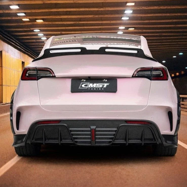 CMST Genuine Carbon Fiber & FRP Rear Diffuser V6 for Tesla Model Y AWD Performance 2020+