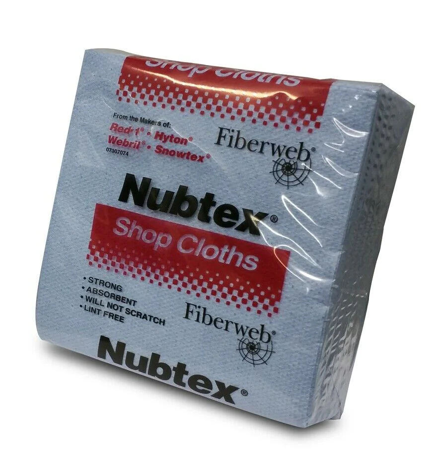 Nubtex Shop Cloths (13x13 Wipes) (25 Wipes per Pack) (15 Packs per case) (560029) 375 Wipes